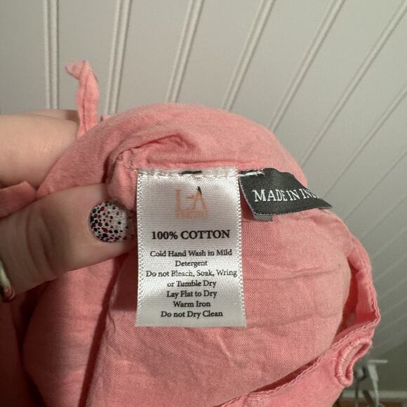 Anthropologie La Fuori Pink Eyelet Lace Romper One Shoulder Size Medium - Picture 5 of 7